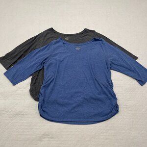 Set of 2 Women's Lane Bryant Scoop Neck ¾ Sleeve Tees 18/20